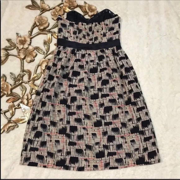 Anthropologie Burlapp Blurred Geo Shapes Silk Dress Size 2 - Picture 7 of 9